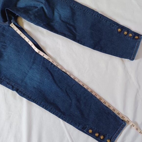 Loft Womens Skinny Jeans Dark Wash Highrise Ankle Length Stretch Size 32 Size 14 - Picture 14 of 14